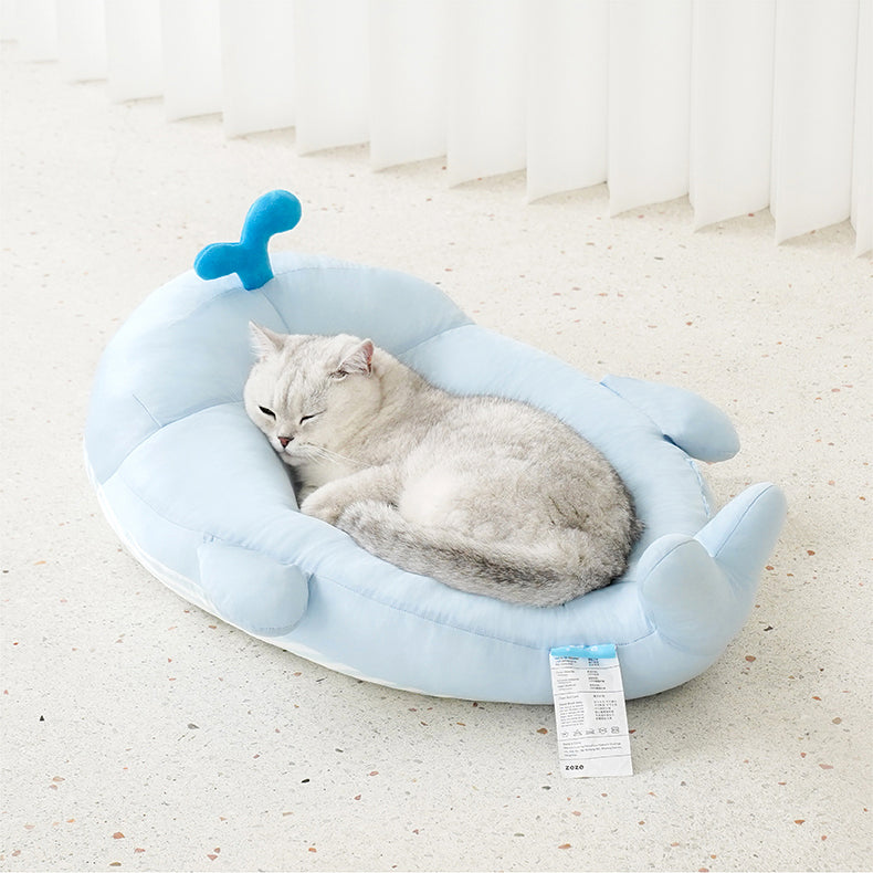 Whale-Shaped Cooling Pet Bed
