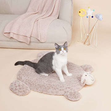 ZEZE Little Lamb Pillow Dog Bed, Dark Beige, Medium