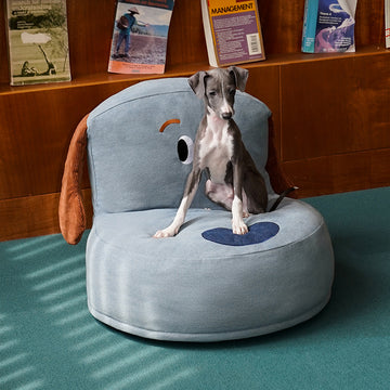 ZEZE Denim Furniture Style Sofa Dog Bed, Grey, Medium