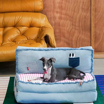 ZEZE Denim Foldable Pet Sofa Bed