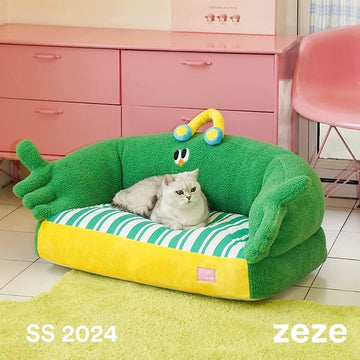 ZEZE Lush Green Leaf Pet Sofa Bed