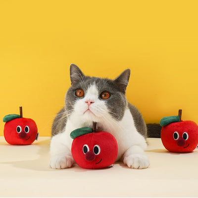 Red Apple Cat Chew Toy with Matatabi stick