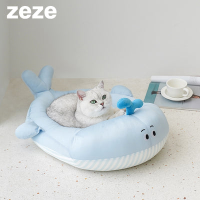 Whale-Shaped Cooling Pet Bed