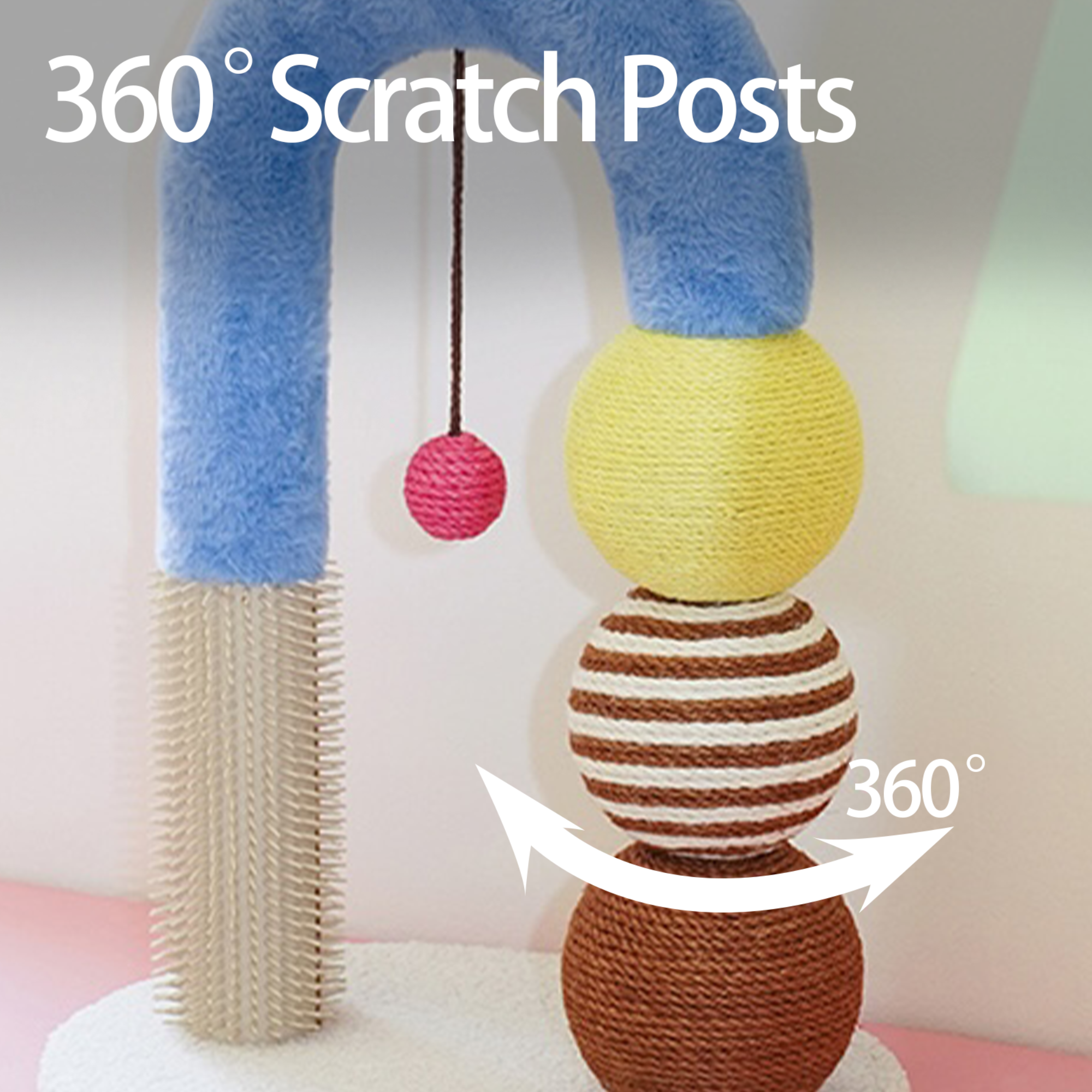 ZEZE BoBo Ball Multi-Functional 27.5-in Polyethylene Cat Scratcher with Toy
