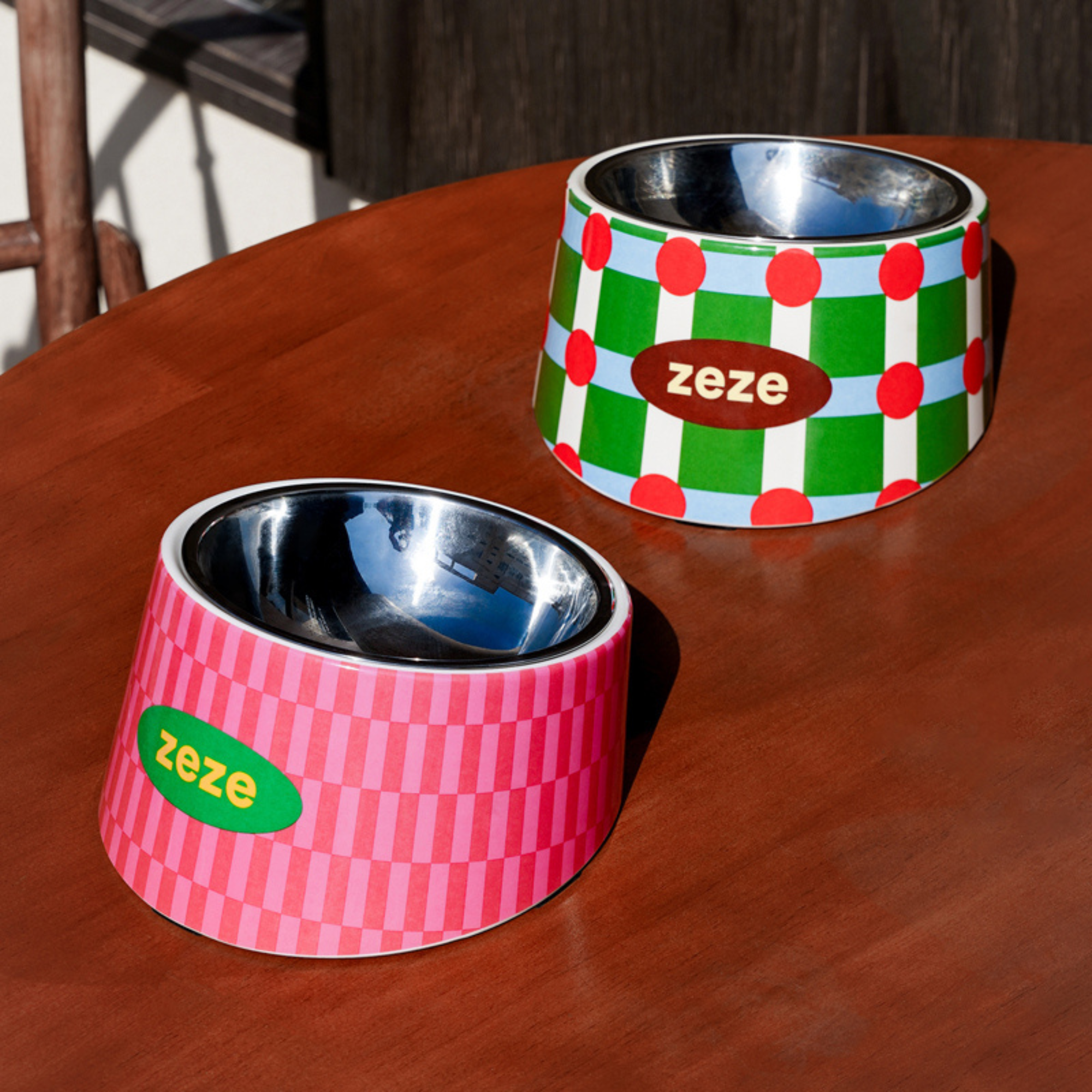 ZEZE 2-in-1 Design Pet Metal Bowl