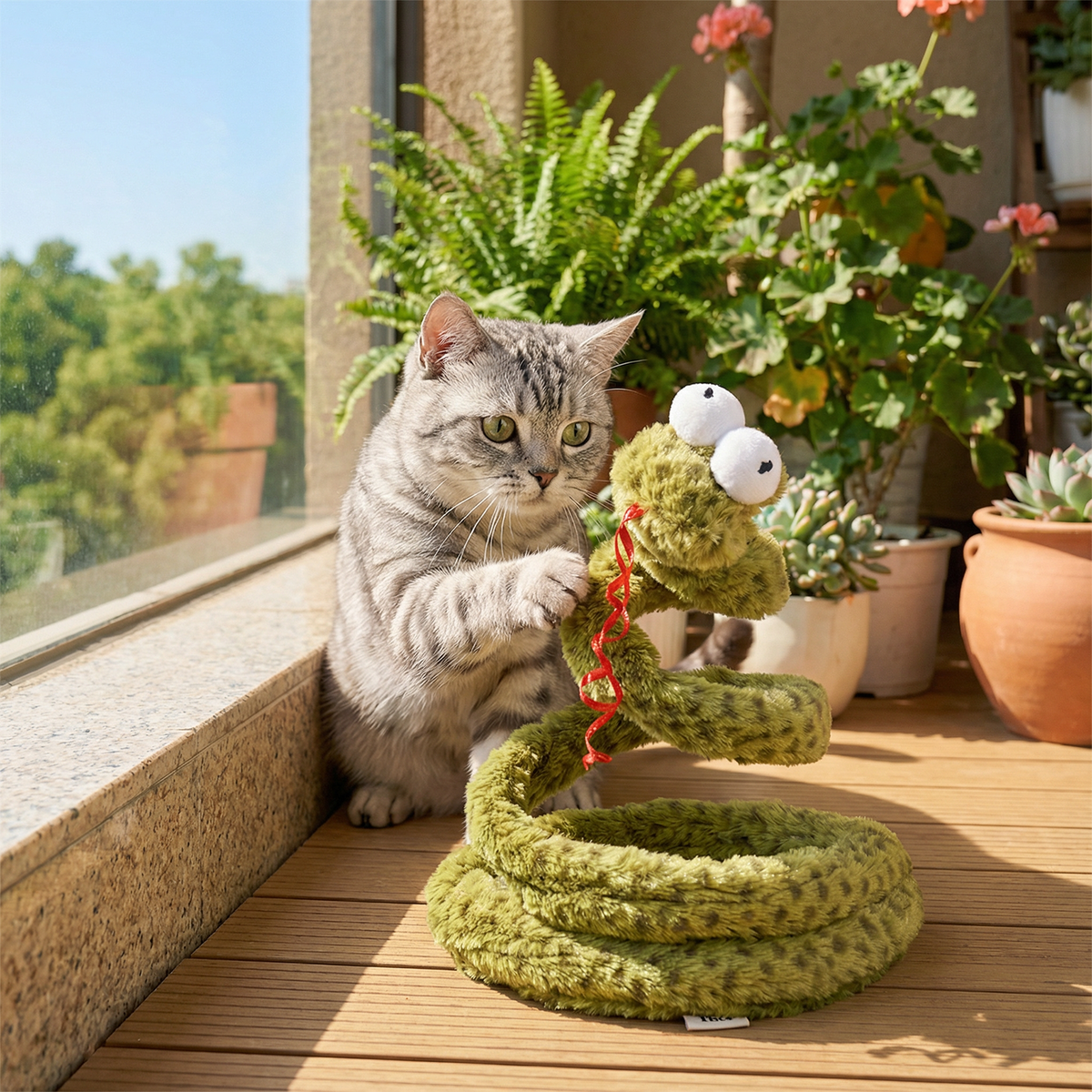 ZEZE Forest Snake Spring Interactive Cat Toy