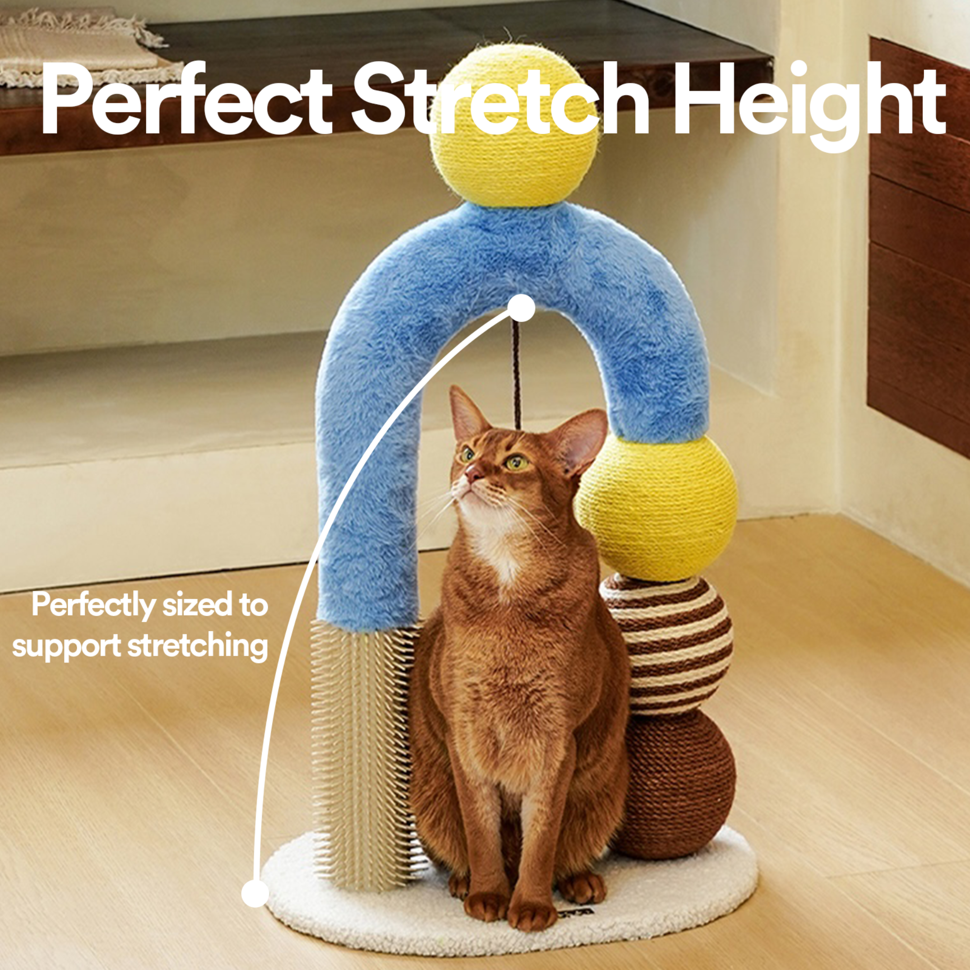 ZEZE BoBo Ball Multi-Functional 27.5-in Polyethylene Cat Scratcher with Toy