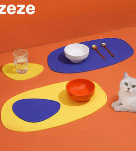 ZEZE Pet silicone placemats with waterproof and spillproof, Dog & Cat