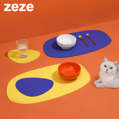 ZEZE Pet silicone placemats with waterproof and spillproof, Dog & Cat