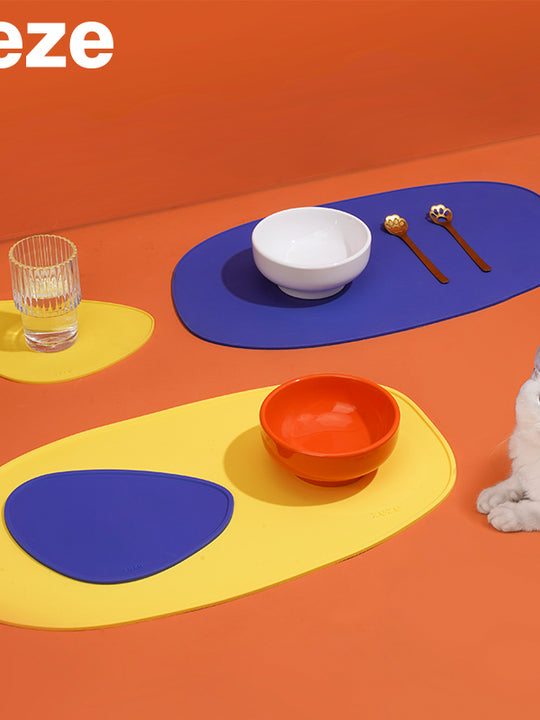 ZEZE Pet silicone placemats with waterproof and spillproof, Dog & Cat