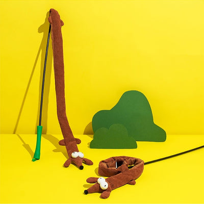Dachshund Dog Teaser Wand for Cats