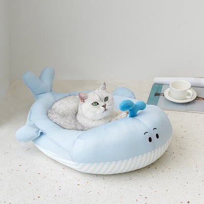 Whale-Shaped Cooling Pet Bed