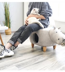 ZEZE Baby Rhinos Soft Footstool Cat House