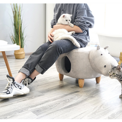ZEZE Baby Rhinos Soft Footstool Cat House