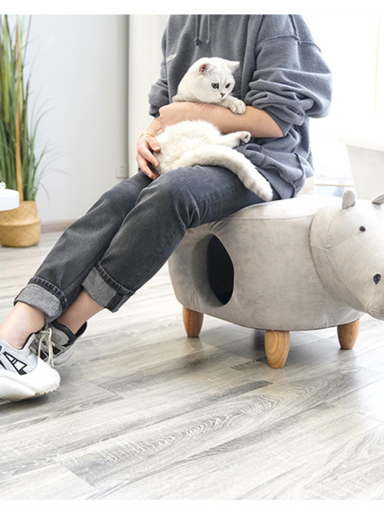 ZEZE Baby Rhinos Soft Footstool Cat House