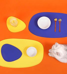 ZEZE Pet silicone placemats with waterproof and spillproof, Dog & Cat