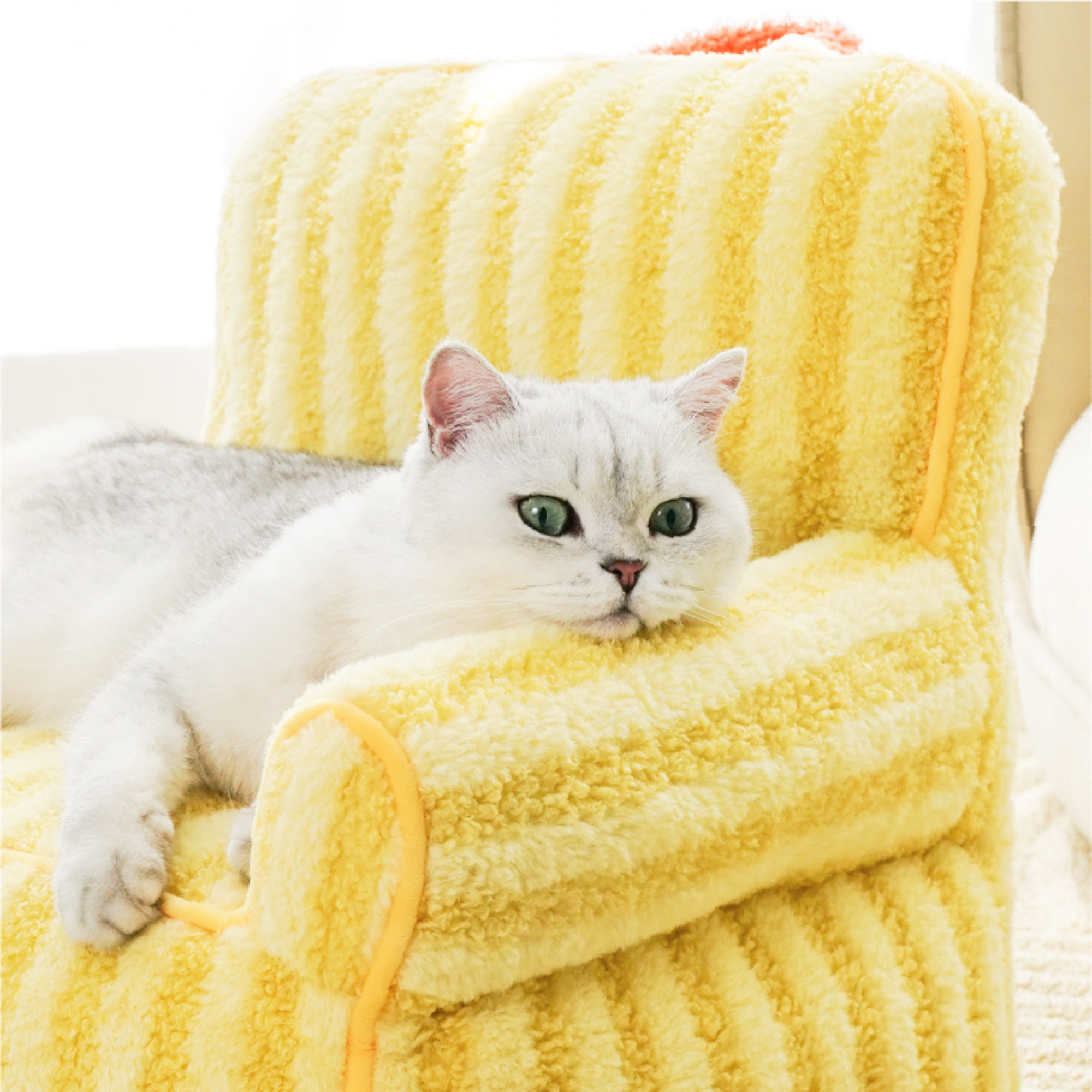 ZEZE Striped Furniture Style Sofa Cat Bed