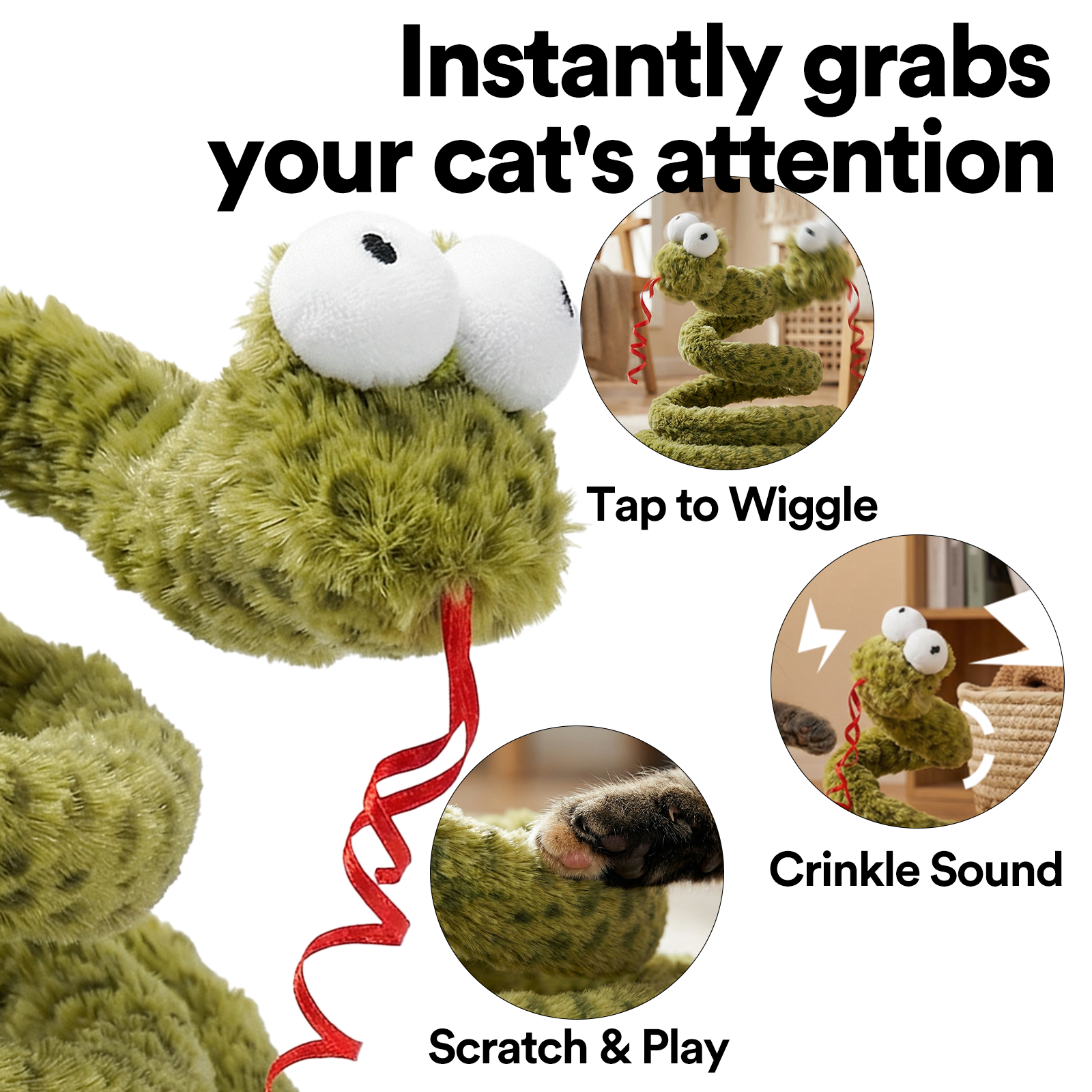 ZEZE Forest Snake Spring Interactive Cat Toy