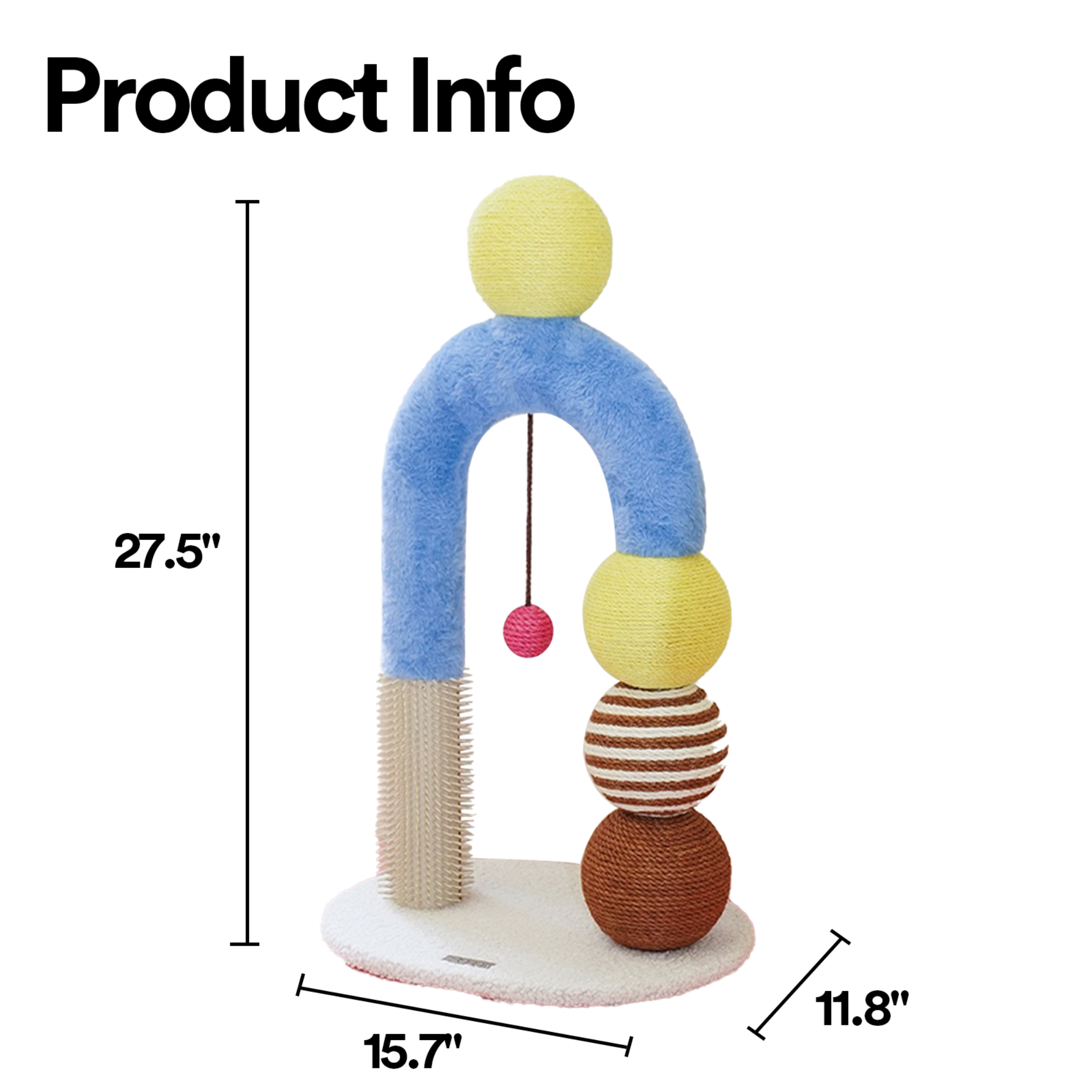 ZEZE BoBo Ball Multi-Functional 27.5-in Polyethylene Cat Scratcher with Toy