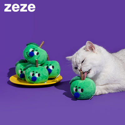 Green Apple Cat Chew Toy with Matatabi stick