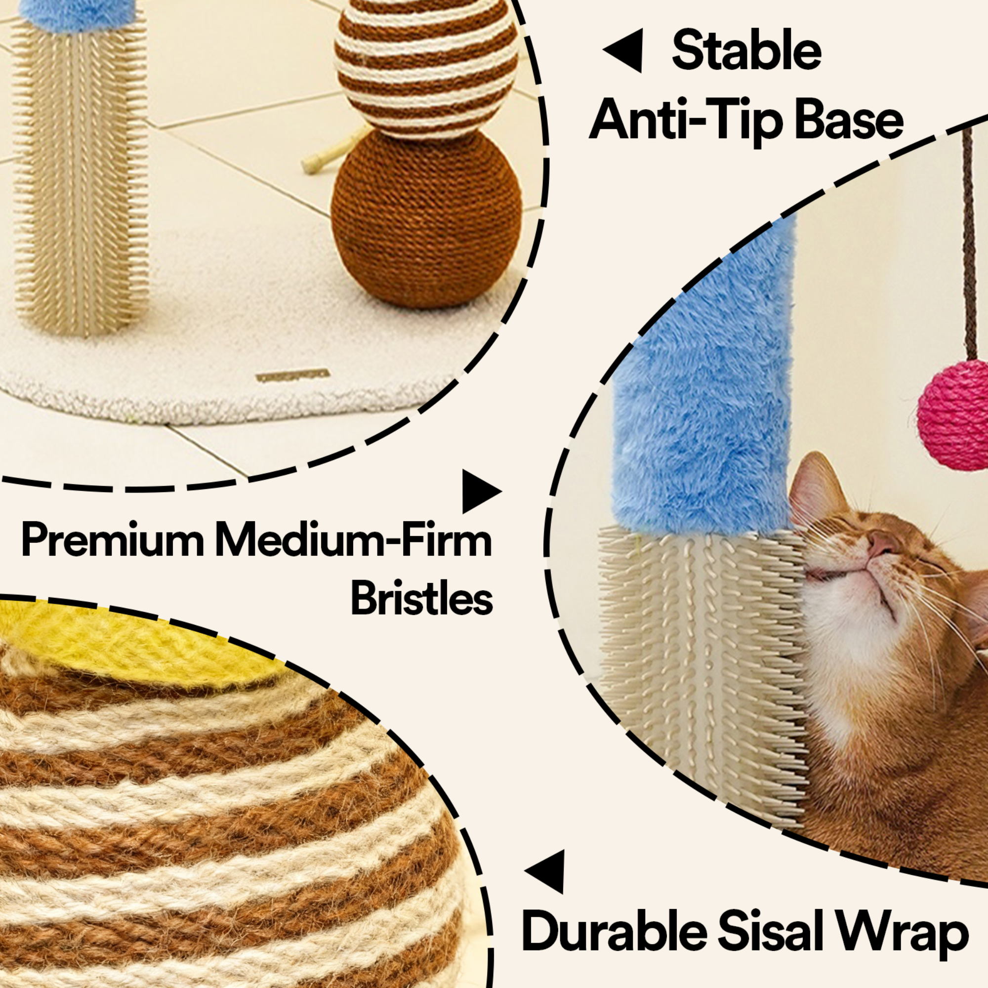 ZEZE BoBo Ball Multi-Functional 27.5-in Polyethylene Cat Scratcher with Toy