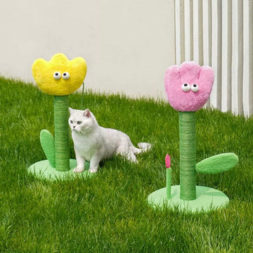 ZEZE Tulip Cat Scratching Post - Yellow