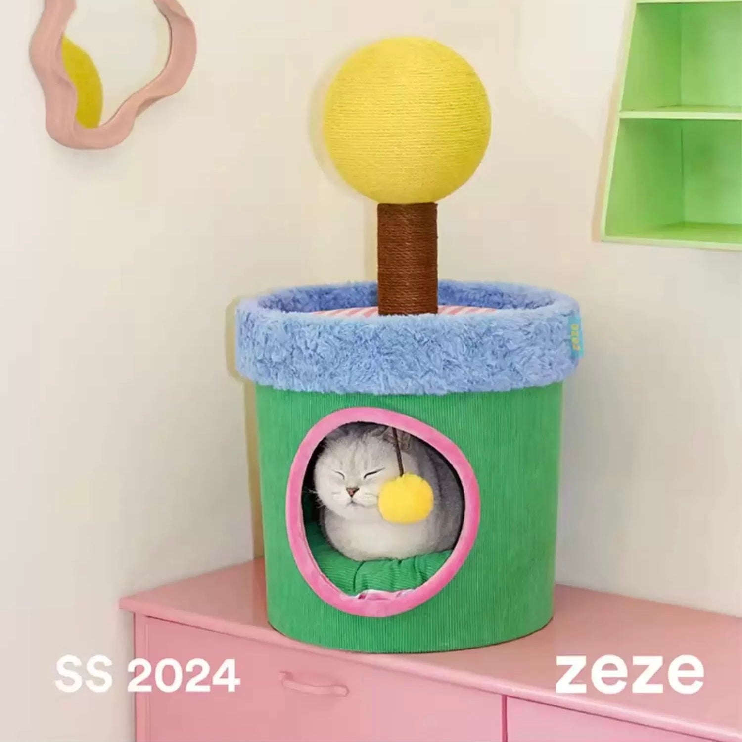 ZEZE Colorful Scratch Ball Cat House