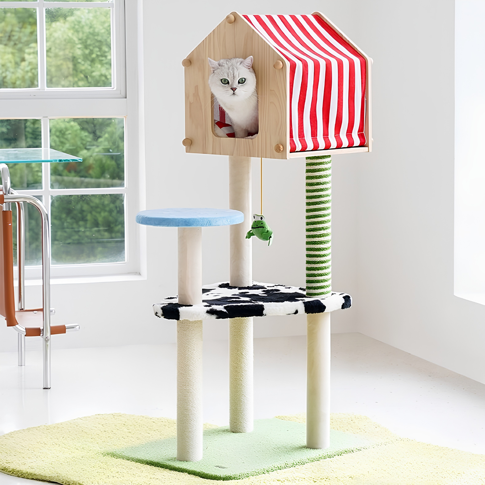 ZEZE Farm Cottage 47.2-in Cat Tree & Condo