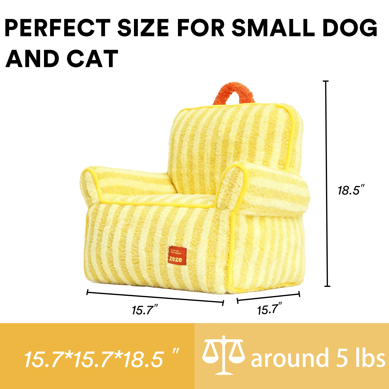 ZEZE Striped Furniture Style Sofa Cat Bed
