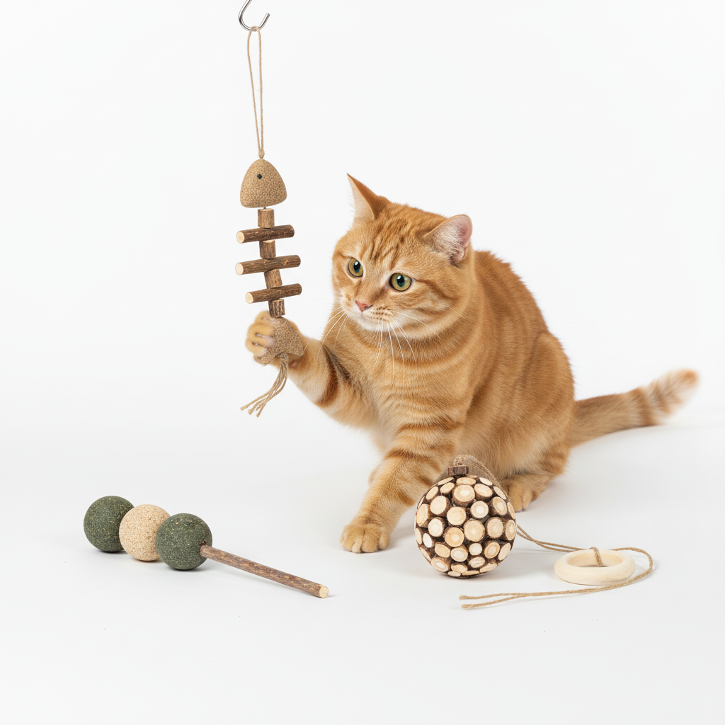 ZEZE Matatabi Dental Cat Teaser Stick Toy Series - Fish Bone Shape