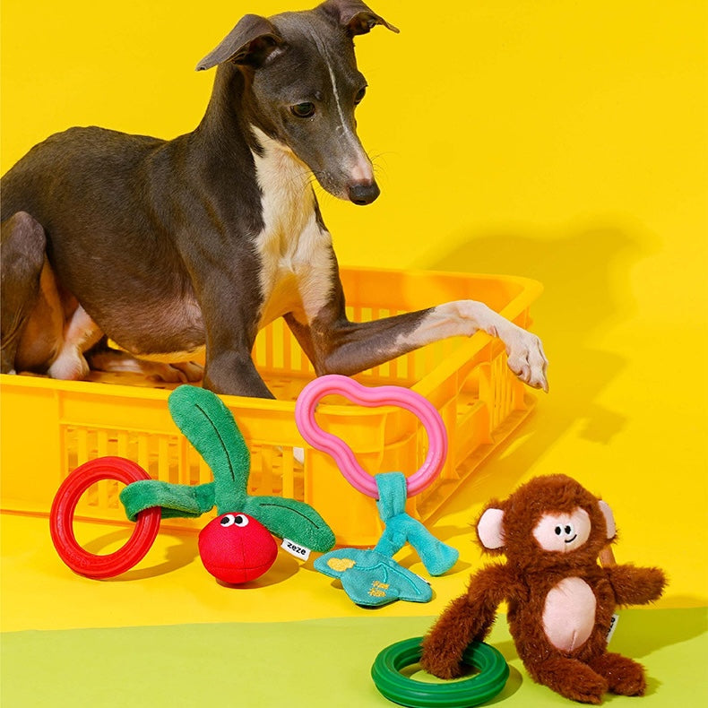 ZEZE Crinkle Chew Ring Toy - Clever Monkey