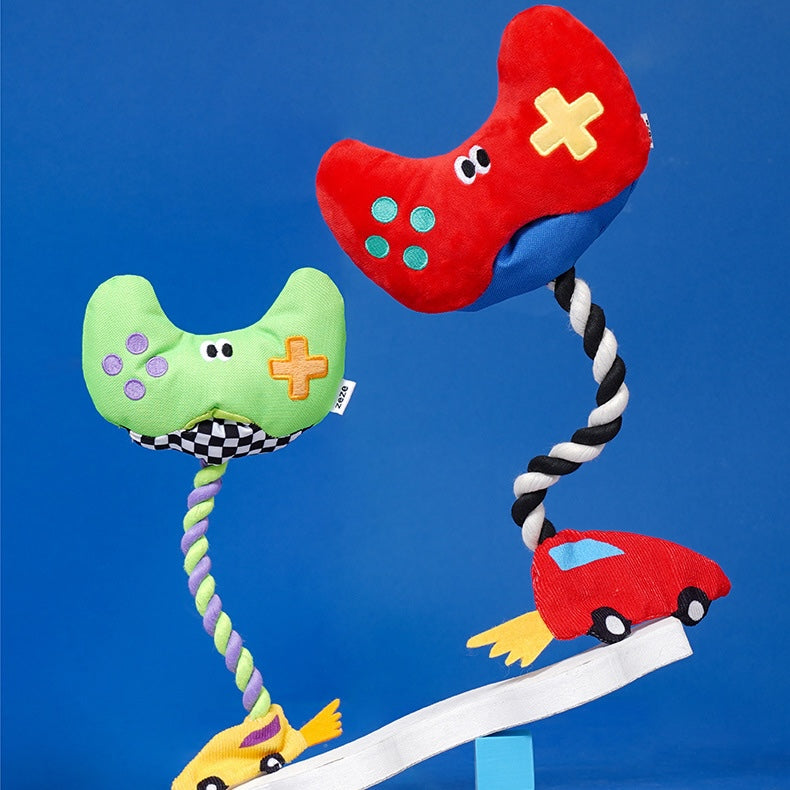 ZEZE Game Controller Rope Dog Toy - Green Small