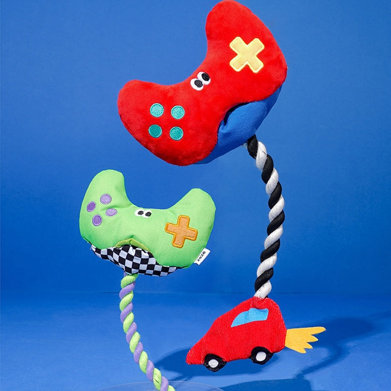 ZEZE Game Controller Rope Dog Toy - Green Small