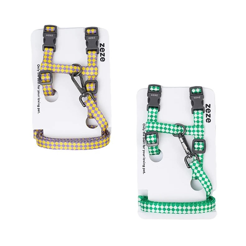 ZEZE Plaid Pet Leash - Green
