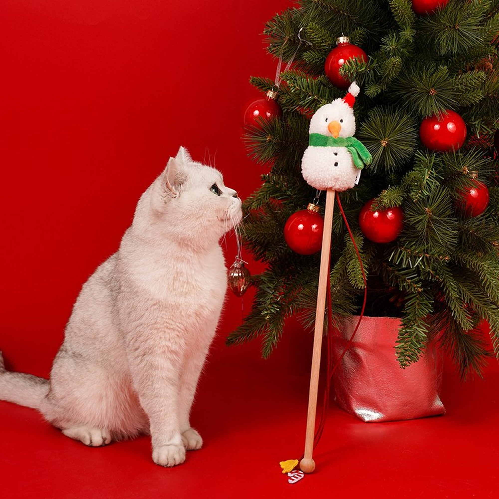 ZEZE Christmas Cat Teaser Wand - Snowman