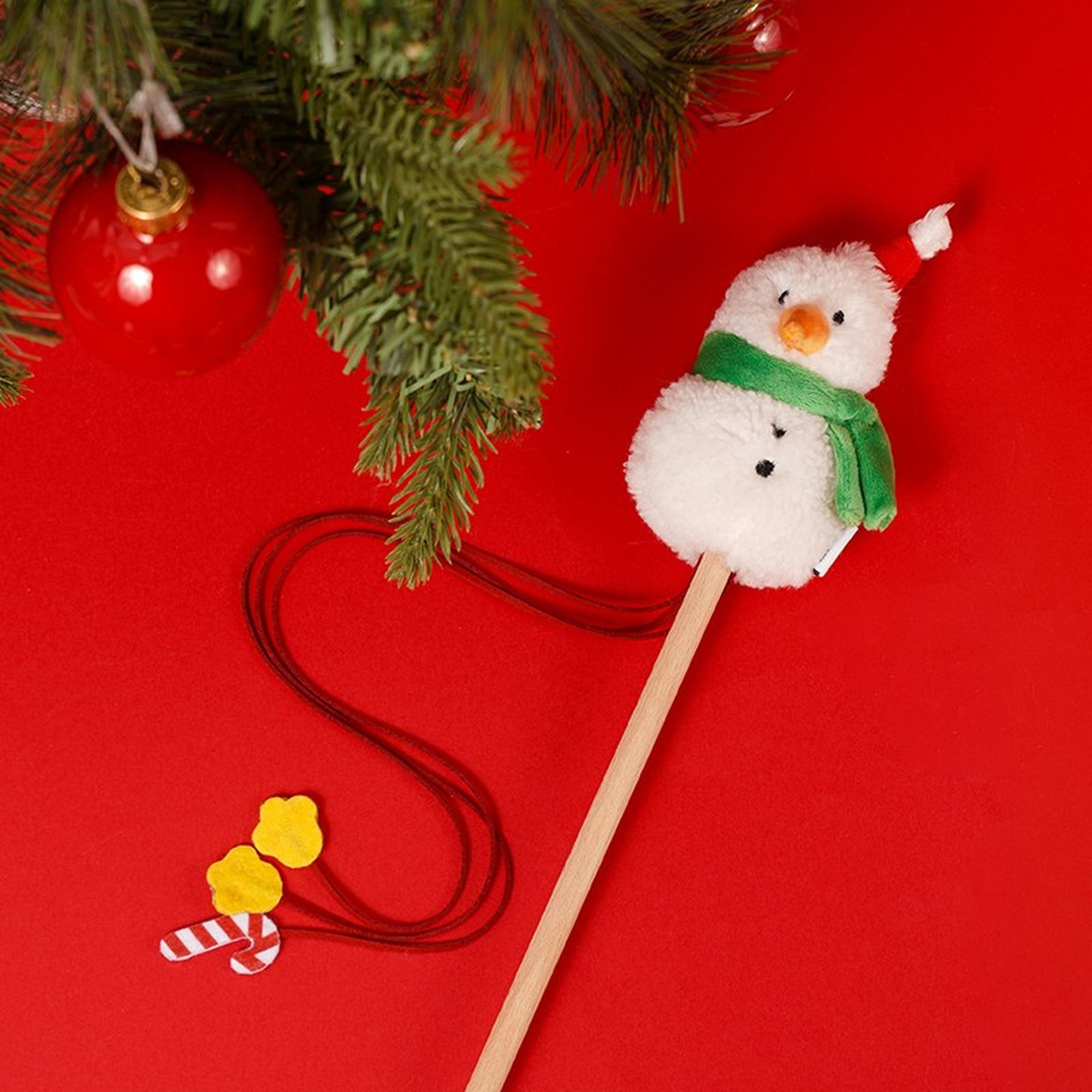 ZEZE Christmas Cat Teaser Wand - Snowman