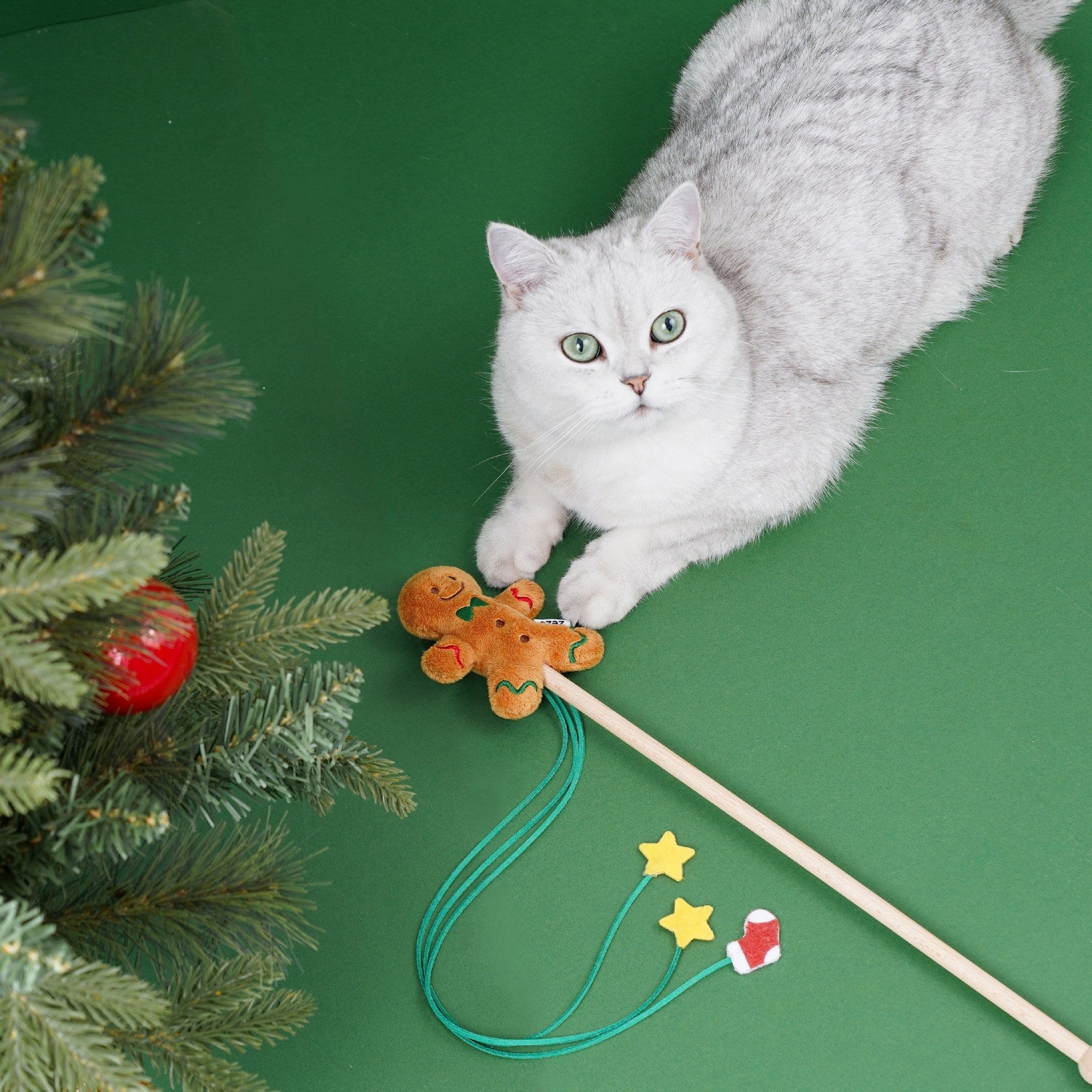 ZEZE Christmas Cat Teaser Wand - Gingerbread Man