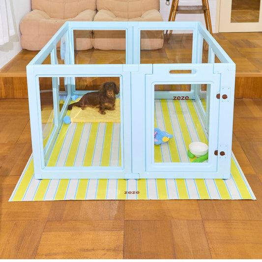 ZEZE Cuttable Pet Floor Mat - Lemon Stripe