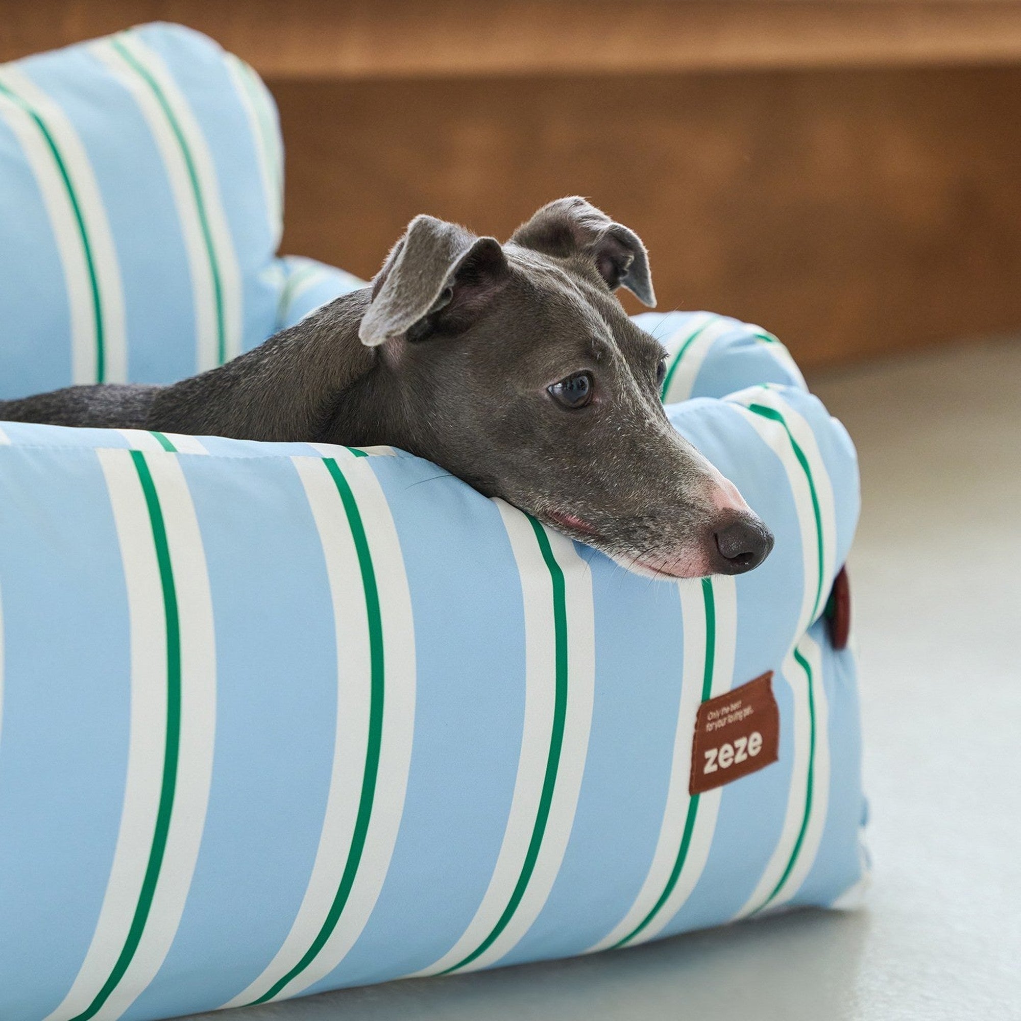 ZEZE Extendable Striped Pet Sofa - Mint Blue