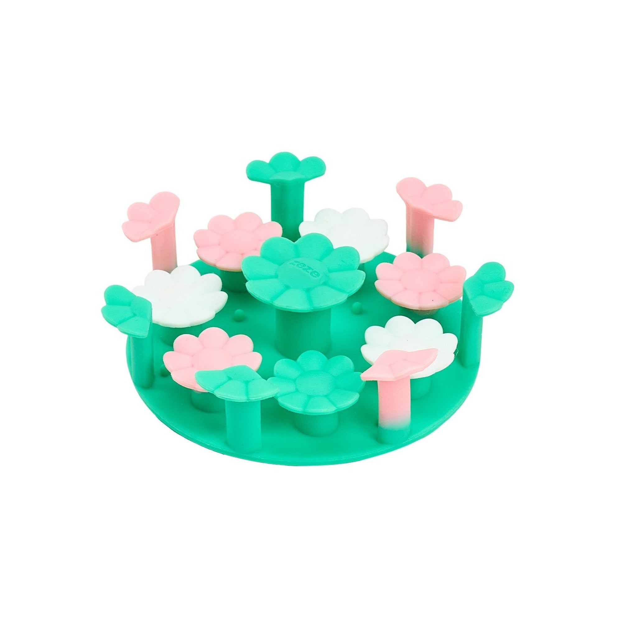 Flower Garden silicone slow feeder insert in mint