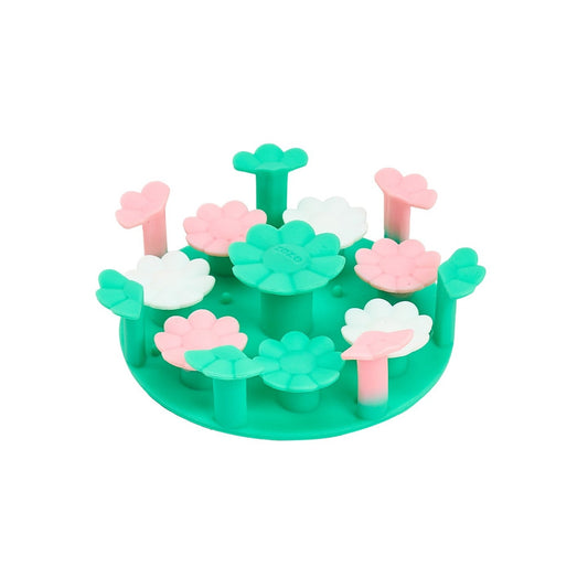 Flower Garden silicone slow feeder insert in mint