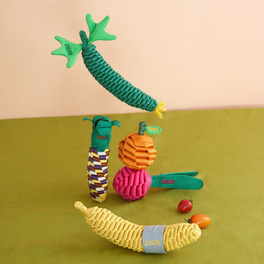 ZEZE Fruit & Veggie Rope Toy - Spotty Banana