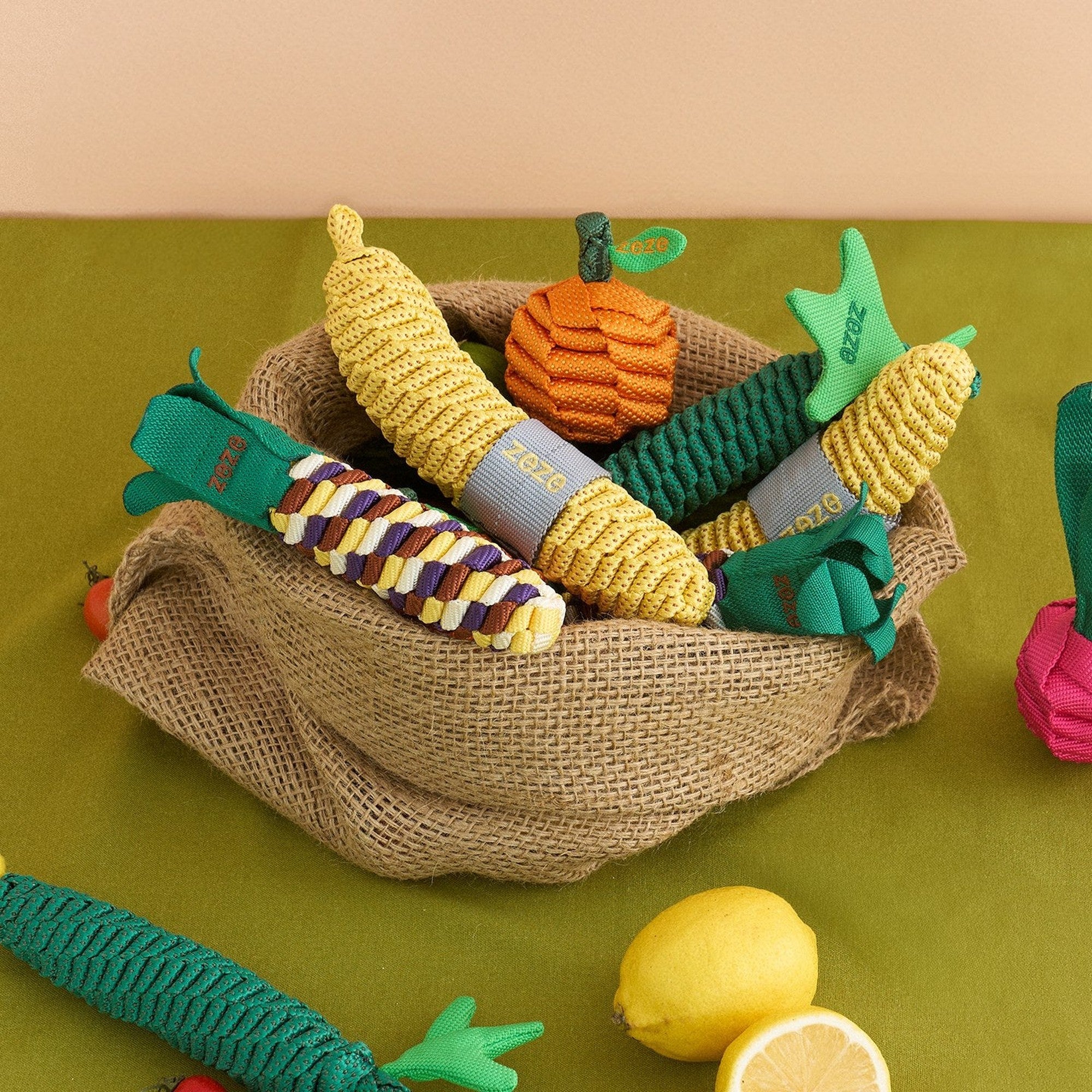 ZEZE Fruit & Veggie Rope Toy - Spotty Banana