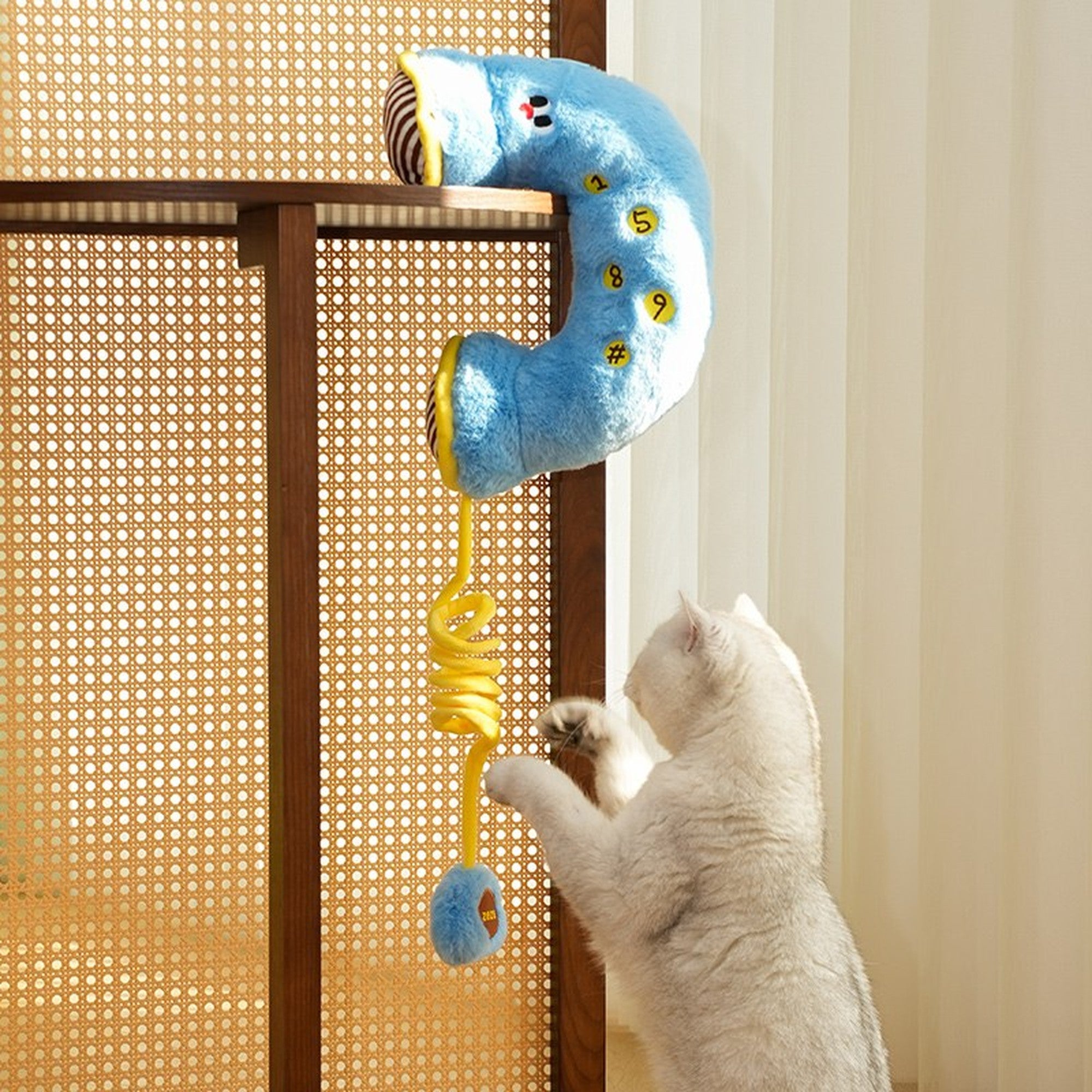 ZEZE Hotline Phone Pet Pillow - Blue & Yellow