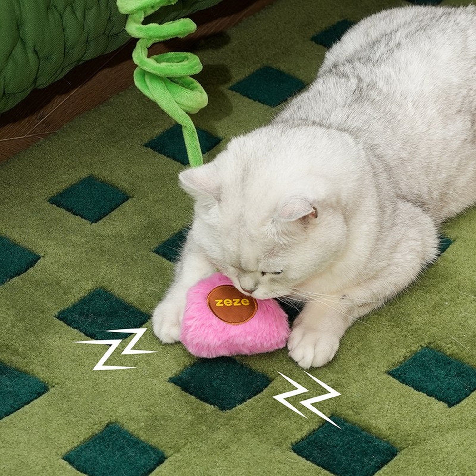 ZEZE Hotline Phone Pet Pillow - Pink & Green