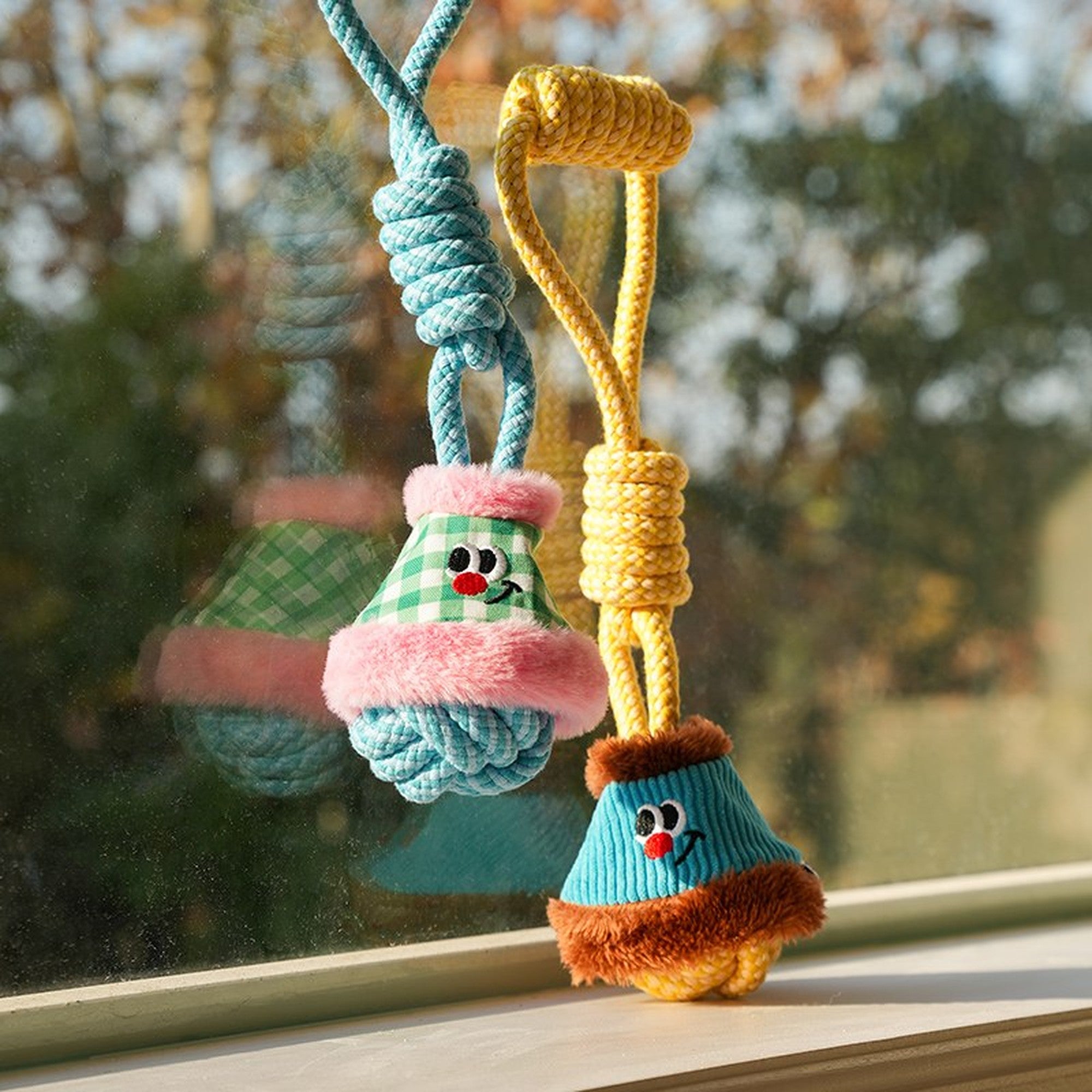 ZEZE Little Lantern Rope Dog Toy - Pink & Green
