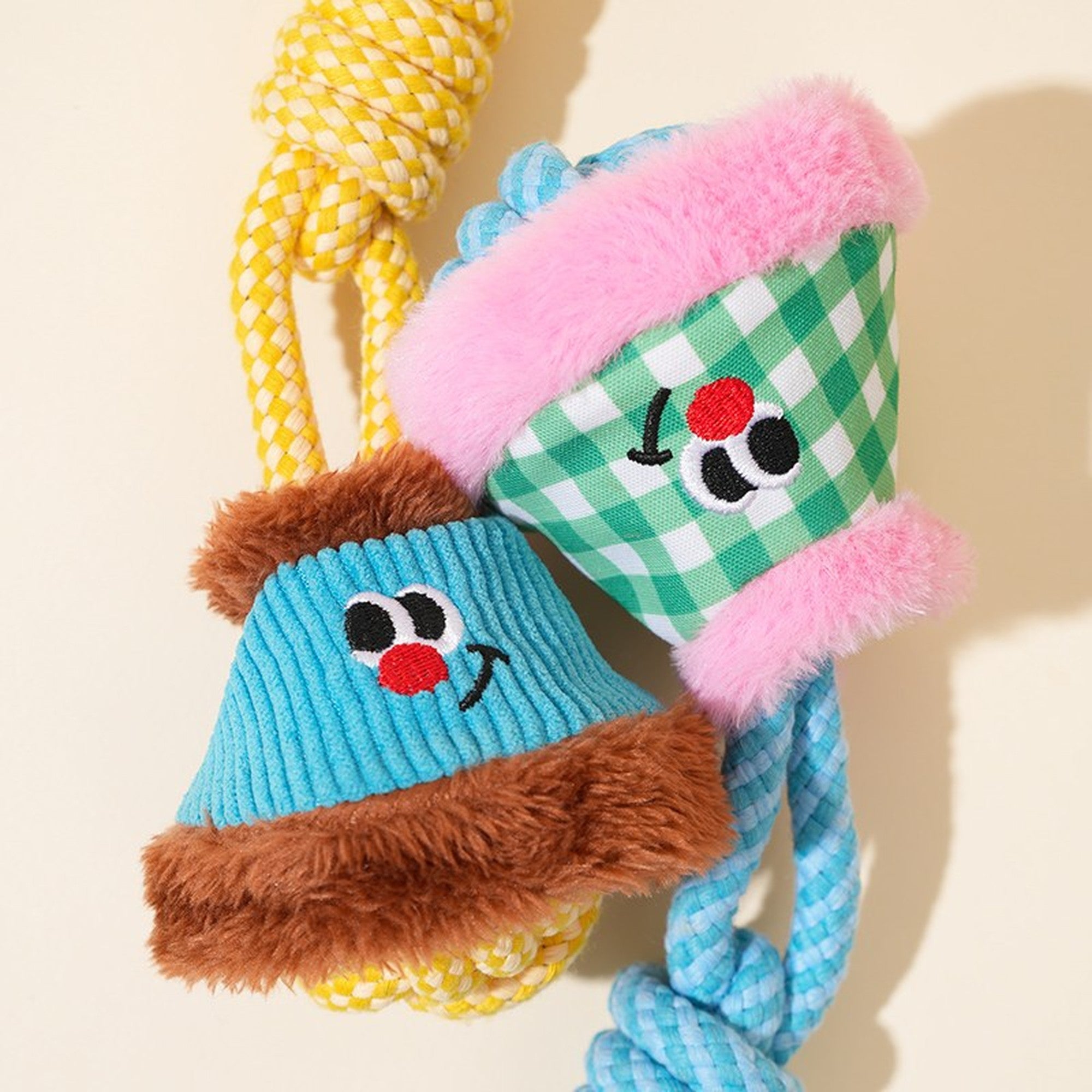 ZEZE Little Lantern Rope Dog Toy - Pink & Green