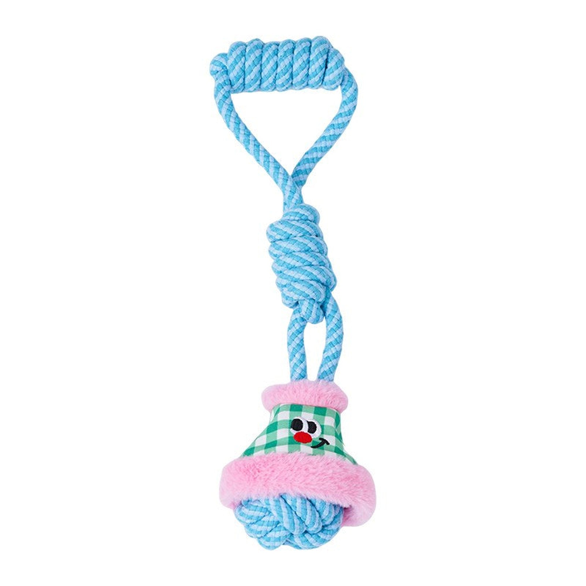 ZEZE Little Lantern Rope Dog Toy - Pink & Green