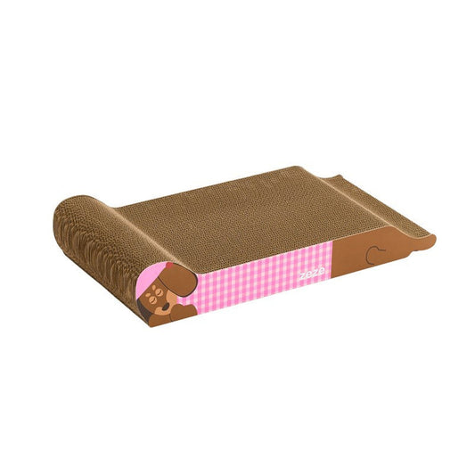 Monica cat scratcher lounge, pink gingham piece