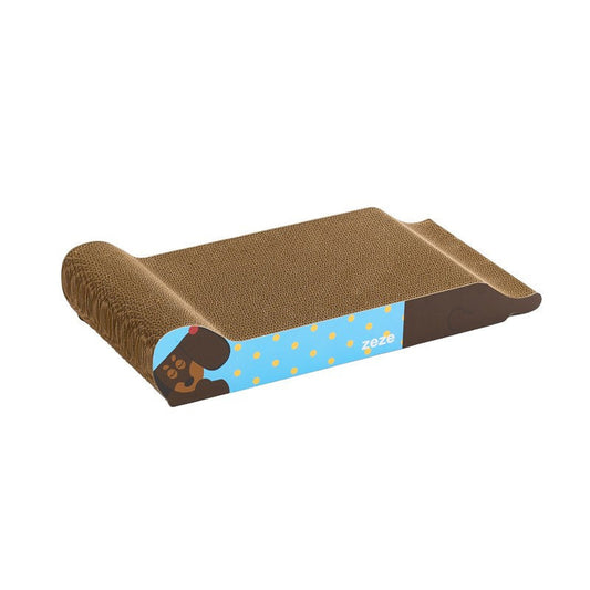 Monica cat scratcher lounge, blue dot piece